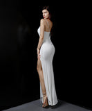 【7色】ロングドレス キラキラ Vネック 高級感 披露宴 宴会 マーメイドドレス YH2-YEY16276#