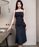 【2色】膝丈ドレス キャバドレス エレガント 上品 ボディコン フラワーモチーフ デート お出かけ JC2-JX5899