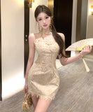 Lady's coco ミニドレス キャバドレス セクシーギャル  きれいめ モダンチャイナードレス ボディコン レース JC2-ZED882627DXH437A
