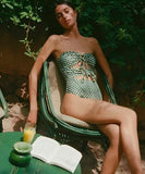 ビキニ  水着　ヴィンテージ花柄ワンピース型欧米風スイムウェア 小胸盛れ＆お腹カバー 細見え効果 HMZ7-SNMB141