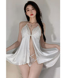 【2色】ルームウェア ランジェリー セクシー レース 誘惑 スリップドレス オープンボトム プラスサイズ 透け感 特別な夜 デート リラックスタイム JC8-JJ1235