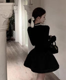 ミニドレス キャバドレス かわいい ふんわりシルエット フレンチムード ハイネック デート 通勤 お呼ばれコーデ JC2-XHY918113