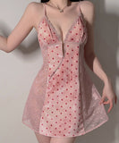 ルームウェア ランジェリー セクシー ベルベット レース 谷間メイク バックオープン ガウン付きセット JC8-GR6275