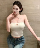 【2色】トップス レディース セクシー カットアウト アシンメトリー キャミソール ギャル系 クラブ お出かけ JC1-WDS5657