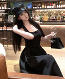 【3色】Lady's coco ロングドレス キャバドレス セクシー フレンチ ワイドストラップ エレガント タイト 上品 ウエストマーク Aライン リボンデザイン JC2-CD7-337-31130860