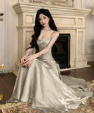 【4色】ロングドレス キャバドレス セクシー 写真映え 成人式 キャミワンピ プリーツ ノースリーブ フリル JC2-AQR2520