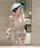 ミニドレス キャバドレス セクシー 上品 レース キャミワンピ おしゃれ ギャル系 ボディコン チュール ドレープ JC2-ZED885720DXH238B