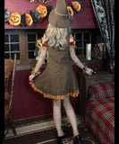 【4点セット】 かわいい コスプレ ハロウィン ダーク 魔女 ロビンフッド エルフ かかし コスチューム 制服パーティー JC2-X9051