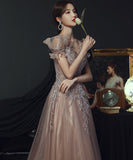 ロングドレス キャバドレス パーティードレス 細見え フェアリー風 エレガント ビジュー付き パーティー 誕生日 フリルネック JC2-XYYB-66