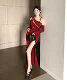 Lady's coco ロングドレス キャバドレス セクシー カットアウト スリット入り マーメイドドレス 指名 パーティー イベント JC2-ZED889186DXH343B