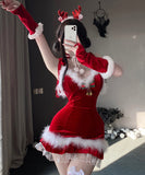 【5点セット】クリスマス 大人可愛い セクシー サンタ服 魅惑 コスチューム JC2-DML64