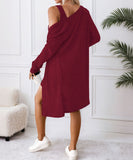 Lady's coco ミニドレス キャバドレス セクシー 2点セット オフショルダー カーディガン 長袖 ボタン付き LW2-YSQYUFG3150