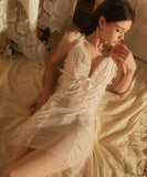 【4色】ルームウェア ランジェリー セクシー シアー素材 メッシュ レース カットアウト ビーズ 清楚系 キャミソール JC8-GR5716