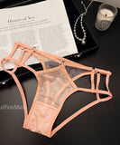 下着 サテンレース ショーツ 透け感 細ストラップ セクシー 三角ショーツ  綿100%のクロッチャー付き LW2-RS61-70d