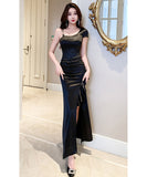 【2色】ロングドレス キャバドレス セクシー プラスサイズ タイトフィット エレガント 細見え スリット入り イレギュラーデザイン クラブ JC2-JX5811