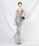 【6色】ロングドレス キラキラ パーティードレス ワンーショルダー お姫様 誕生日 演奏会 イベント宴会 WQ2-YEY31579#