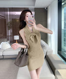 【4色】ミニドレスニットドレスセクシーリボンカワセクシー着痩せ気質女子力大人可愛い WQ2-ZED886099GT528