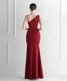 【6色】ロングドレス キラキラ パーティードレス ワンーショルダー お姫様 誕生日 演奏会 宴会 WQ2-YEY19971#