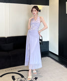 【2色】ロングドレス キャバドレス セクシー ホルターネック Vネック フラワーモチーフ ノースリーブ JC2-ZED885045DXH443