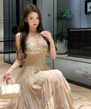 Lady's coco ロングドレス キャバドレス セクシーきれいめ エレガント ストラップワンピ ビジューデザイン ゴージャス くびれサ 大人可愛い 神ワンピ フォーマル レディース 高級感 JC2-XKDHS-109-8076-Oct8