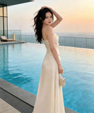 ロングドレス キャバドレス セクシー フレンチ サテン キャミソール ドレープ エレガント アシンメトリー JC2-JW6268GD751