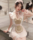 【5点セット】ランジェリー  コスプレ セクシー あざと可愛い フリル メイド風 メイドコスチューム 誘惑セット JC8-JJ1678