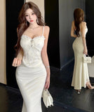 【2色】ロングドレス キャバドレス セクシー フレンチムード レース マーメイドドレス エレガント ボディコン パーティー JC2-JW8061DXH619