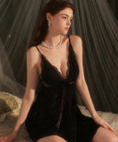 【3色】セクシー ルームウェア キャミソールネグリジェ レース パジャマ Vネック  KS8-GR5909