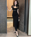 【2色】ロングドレス キャバドレス 宴会 谷間露出 セクシー おしゃれ 女性魅力 YH2-DD6559