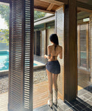 水着 ビキニ レディース 三角ビキニ ポルカドット デザイン ベルト付き ショートスカート セクシー リゾート風 ビーチDQ7-DP-A10964