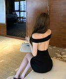 Ladys coco ミニドレス キャバドレス セクシー 大人っぽい オフショルダー ボディコン 背中開き エレガント デート クラブ JC2-CD5-109-83750400