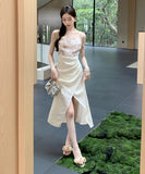 【2色】膝丈ドレス キャバドレス エレガント 花柄 セクシー 気質 おしゃれ YH2-ZED887041GT513