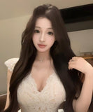 ミニドレス　名媛風ノースリーブ 高腰Aライン 涼感Vネック ドレスおしゃれ HMZ2-XKDD335A-2975-Jun9