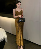 ロングドレス キャバドレス セクシー 上品 サテン バイアスカット ゴールド パーティー JC2-AQR3266