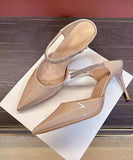 【2色】ハイヒール サンダル ポインテッドトゥ ビジュー付きストラップ ピンヒール クローズドトゥ デート お出かけ 出勤 JC5-FZ-MX-067