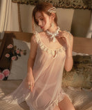 セクシー レース ナイトドレス  バックオープン ルームウェア シースルー ランジェリー 網レース 下着 ナイトウェア LW8-GRXK6480