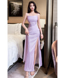 【2色】ロングドレス キャバドレス セクシー スリット入り ウエストシェイプ デコルテ映え 細見え クラブ JC2-JX5915