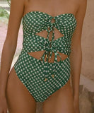 ビキニ  水着　ヴィンテージ花柄ワンピース型欧米風スイムウェア 小胸盛れ＆お腹カバー 細見え効果 HMZ7-SNMB141