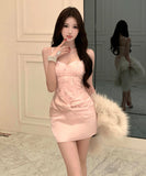 ミニドレス キャバドレス セクシー 清楚系 細見え ツイスト ギャザー クラブ 指名 JC2-WDS5544