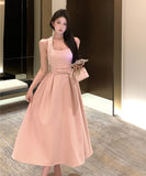 【3色】Lady's coco ロングドレス キャバドレス セクシー フレンチ ワイドストラップ エレガント タイト 上品 ウエストマーク Aライン リボンデザイン JC2-CD7-337-31130860