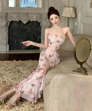 ロングドレス キャバドレス フリル 蝶柄 セクシー オフショルダー YH2-ZED889117DXH343B