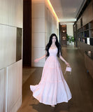 ロングワンピース レディース キャミワンピース レース フリル ティアード ハイウエスト 体型カバー フェミニン 清楚感 夏 お出かけDQ2-XKD-D326-8025A-Apr1