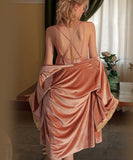 【5色】セクシー レース ナイトドレス  バックオープン ルームウェア LW8-GR2523