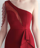 【6色】ロングドレス キラキラ パーティードレス ワンーショルダー お姫様 誕生日 演奏会 宴会 WQ2-YEY19971#