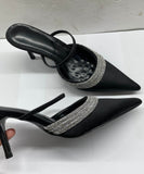 【2色】ハイヒール パンプス キラキラ 高見え おしゃれ パーティー 高級感 リボン WQ5-FZ-HS-2