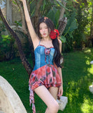 水着 ホルターネック モノキニ ビキニ お洒落 温泉旅行 着痩せ YH7-CF-A082