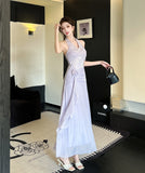 【2色】ロングドレス キャバドレス セクシー ホルターネック Vネック フラワーモチーフ ノースリーブ JC2-ZED885045DXH443