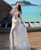 ロングドレス キャバドレス セクシー レース×ジャカード切り替え レース チュール ホルターネック シアー バックオープン JC2-XHY916109