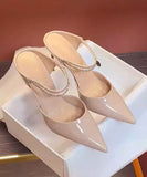 【2色】ハイヒール サンダル ポインテッドトゥ ビジュー付きストラップ ピンヒール クローズドトゥ デート お出かけ 出勤 JC5-FZ-MX-067