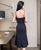 【2色】膝丈ドレス キャバドレス エレガント 上品 ボディコン フラワーモチーフ デート お出かけ JC2-JX5899